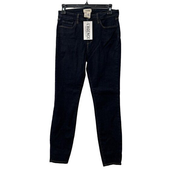 New L'AGENCE Size 27 Margot High-Rise Skinny Jeans Midnight Blue 2294DNM - Picture 2 of 14
